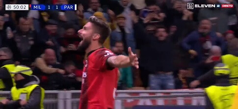 Giroud Aplica Reviravolta Do Milan Frente Ao PSG. Veja O Golo