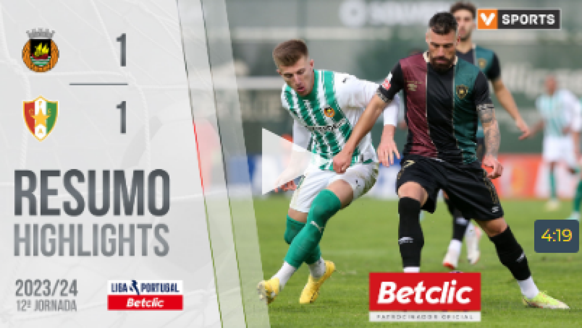 Rio Ave e Estrela da Amadora empataram e pode ver aqui o resumo do