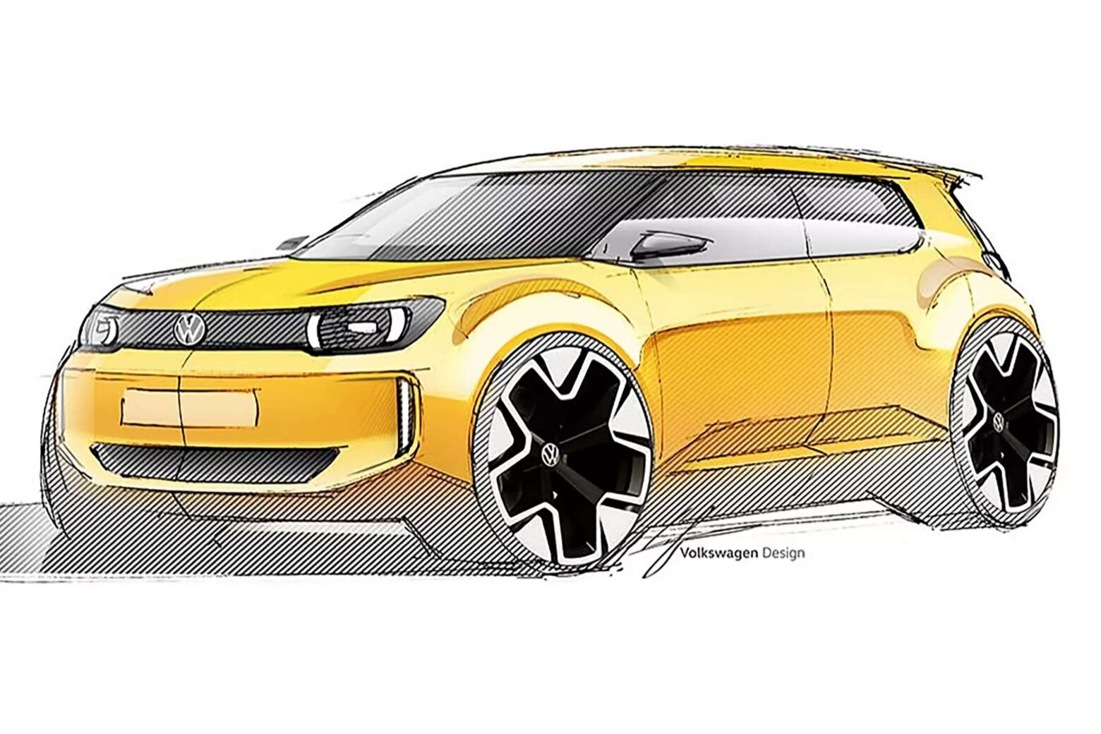 Volkswagen revela esboços do seu elétrico mais acessível