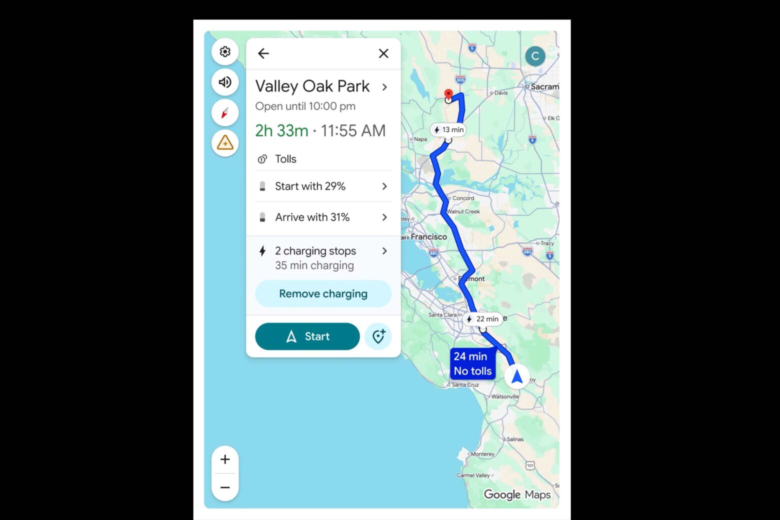 Google Maps vai planear paragens para carregamentos