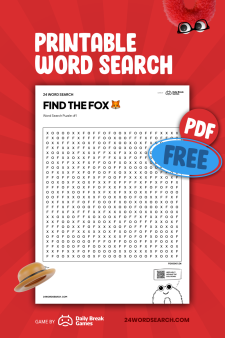 Find the Fox: Word Search Puzzle to Print