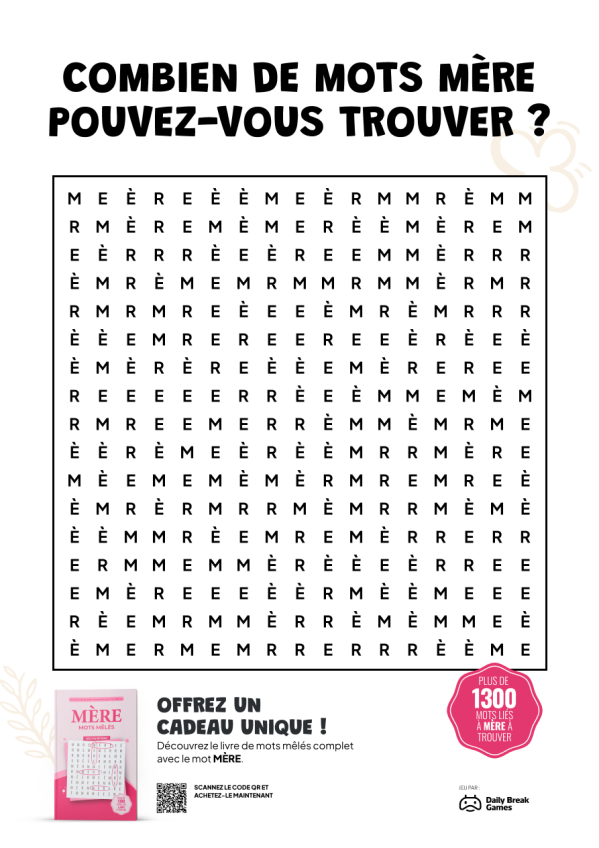 Combien de mots MÈRE pouvez-vous trouver?