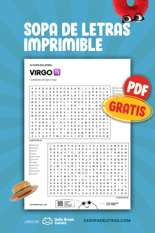 Sopa de letras sobre las características del signo Virgo