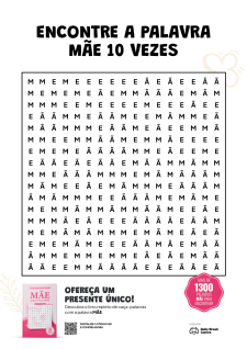 Desafio especial: Ache MÃE 10 vezes neste Caça-Palavras